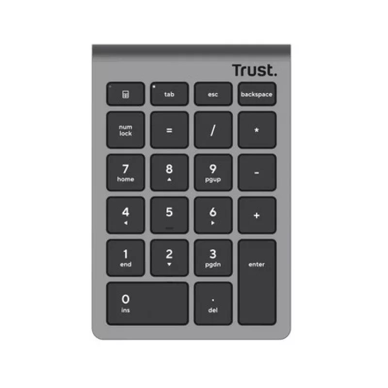 Teclado numérico TRUST Xalas 22 teclas RF Wireless interruptores de tijera para portátil/PC, plata, 94 g