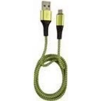 Cable LC-POWER USB-Micro-1M-7 1 m negro/verde, USB-A a Micro-USB (LC-C-USB-MICRO-1M-7)
