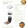 Gofrera Adler AD 3039 — 24 gofres, 1600 W, blanca, antiadherente, asas que no se calientan