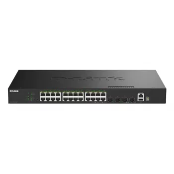 D-Link switch Gigabit apilable PoE+ Smart Managed de 28 puertos con 4 puertos 10G SFP+