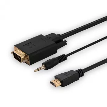 Cable SAVIO HDMI a VGA CL-198, conector macho HDMI a conector macho VGA con audio, 1,8 m de longitud