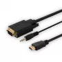 Cable SAVIO HDMI a VGA CL-198, conector macho HDMI a conector macho VGA con audio, 1,8 m de longitud