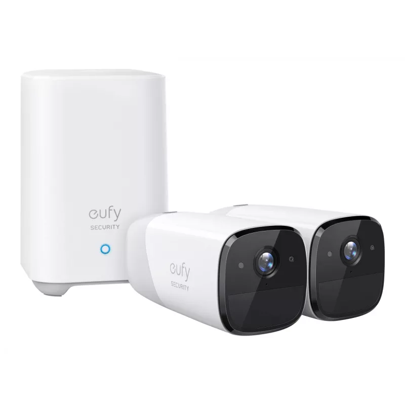 Eufy Security, eufyCam 2 Pro sistema de cámaras de vigilancia inalámbricas para el hogar, 365 días de autonomía de batería, compatible con HomeKit, resolución 2K, resistente a la intemperie IP67, visión nocturna, set de 2 cámaras, sin cuotas mensuales