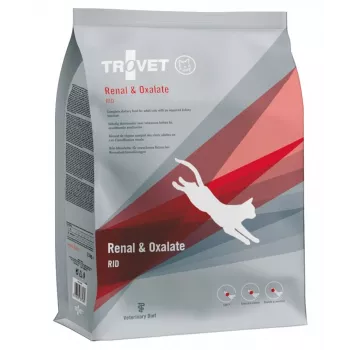 Alimento seco para gatos TROVET Renal & Oxalate RID dieta veterinaria, 2,5 kg, pollo, apoyo de las vías urinarias