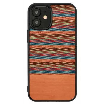 Funda para móvil Man and Wood para iPhone 12 mini – cuadros marrones con borde negro