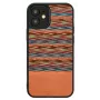 Funda para móvil Man and Wood para iPhone 12 mini – cuadros marrones con borde negro