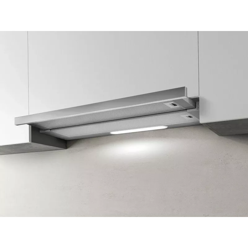 Campana extractora integrable Elica ELITE 14 LUX 50 BL — 500 mm, filtro de grasa de aluminio, caudal máx. de extracción 650 m³/h, nivel de ruido 62 dB, iluminación LED 2700 K
