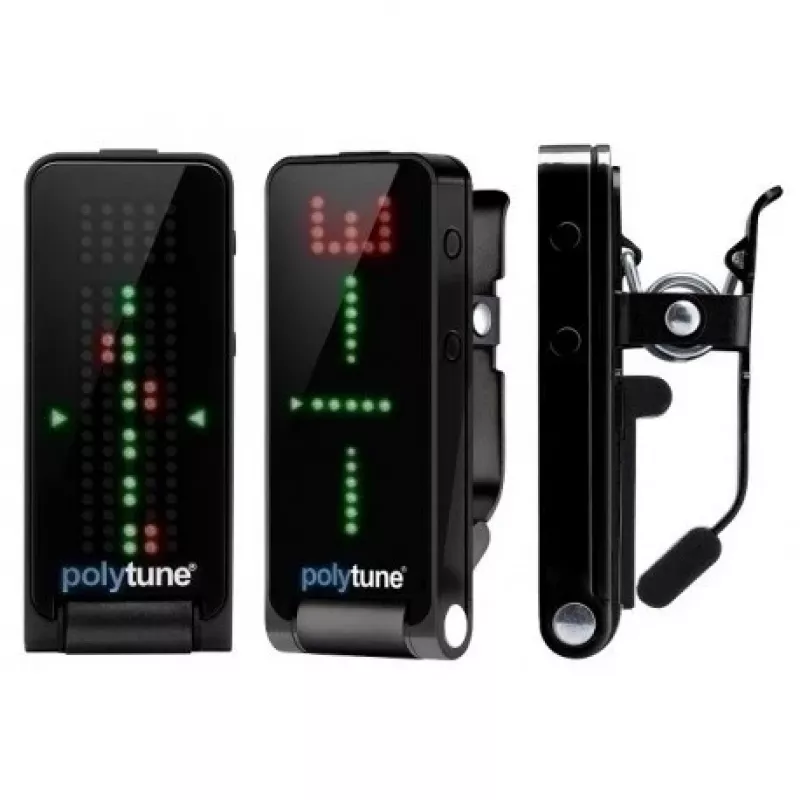 Afinador de pinza TC Electronic PolyTune Clip negro — compacto afinador cromático y polifónico