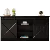 Cómoda 160x80x35 GRANERO negro/negro brillante