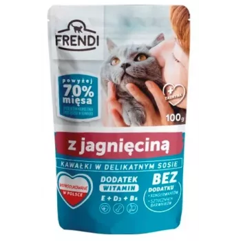 Comida húmeda para gatos Frendi Pieces en salsa de cordero — 100 g