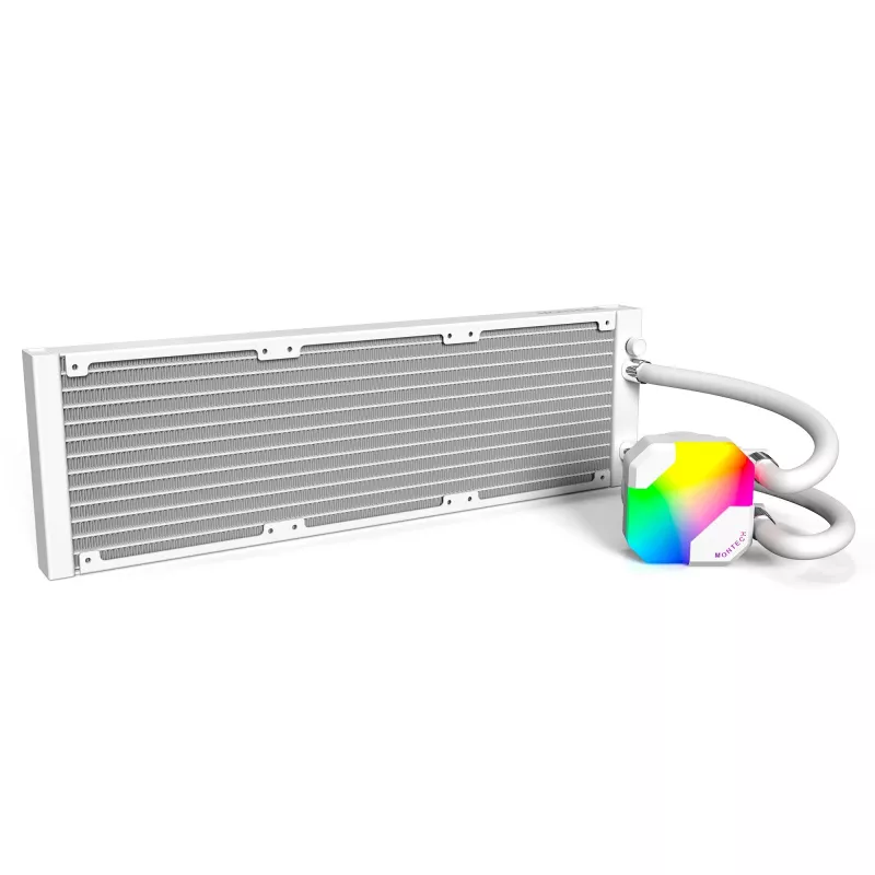 Radiador Montech HyperFlow ARGB 360 White 360mm — radiador de refrigeración líquida para PC de 360mm