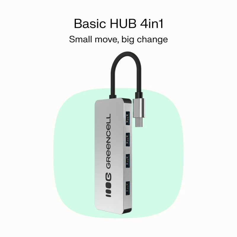 Hub USB Green Cell HUB-GC-C4A — hub USB-C 3.0 de 4 puertos