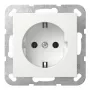 Gira 444013 Toma de corriente SCHUKO con placa de montaje, montaje en superficie, blanco puro