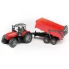 Modelo de tractor BRUDER Massey Ferguson 7480 con remolque basculante