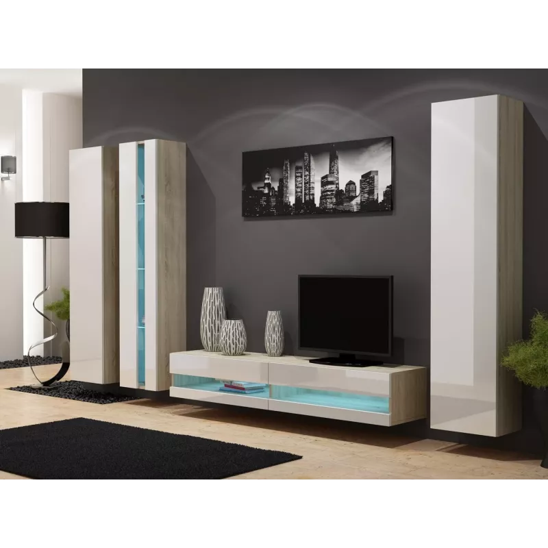 Estantería Cama VIGO NEW 180/40/30 Sonoma/blanco brillo