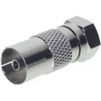 Adaptador ShiverPeaks IEC hembra a F macho modelo 85321-EC para conexiones de TV y antena