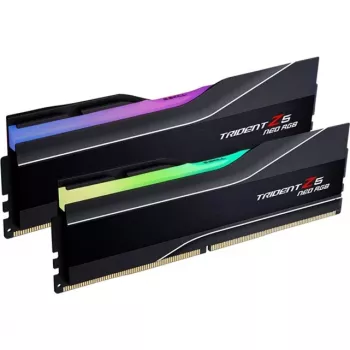 DIMM 32 GB DDR5-6400 (2x 16 GB) kit dual, memoria RAM negra, F5-6400J3039G16GX2-TZ5NR, Trident Z5 Neo RGB, AMD EXPO