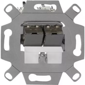 Toma de red de pared Rutenbeck UM-Cat.6A iso 10G-MD 2 Up 0 — conector hembra Keystone Cat.6A, apantallado, 2 tomas