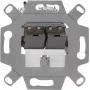 Toma de red de pared Rutenbeck UM-Cat.6A iso 10G-MD 2 Up 0 — conector hembra Keystone Cat.6A, apantallado, 2 tomas