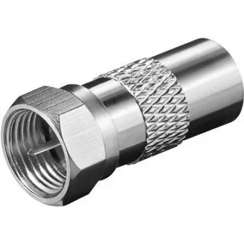 Goobay 67319 conector de cable conector macho F > conector hembra coaxial F acero inoxidable (67319)