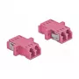 Conector de fibra óptica LC hembra–hembra DELOCK 86537 OM4, pack de 2