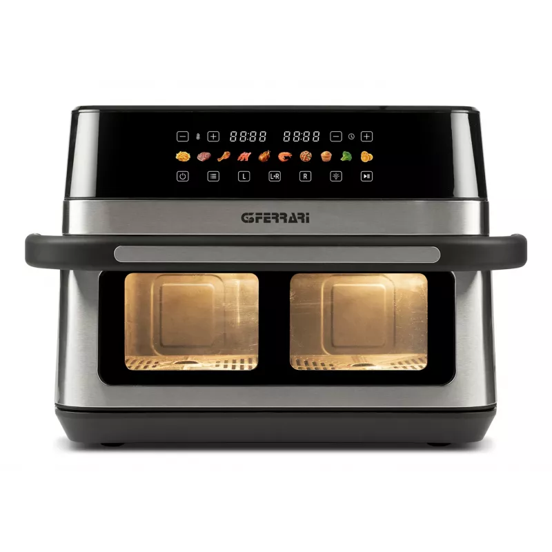 Freidora G3 Ferrari G10223 doble 12 L de pie 2200 W freidora de aire negro, acero inoxidable