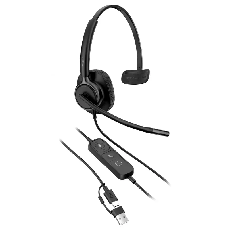 Auriculares USB monoaurales con cable HP Poly Mission 415 — ligeros con 99 g, diseño de una oreja