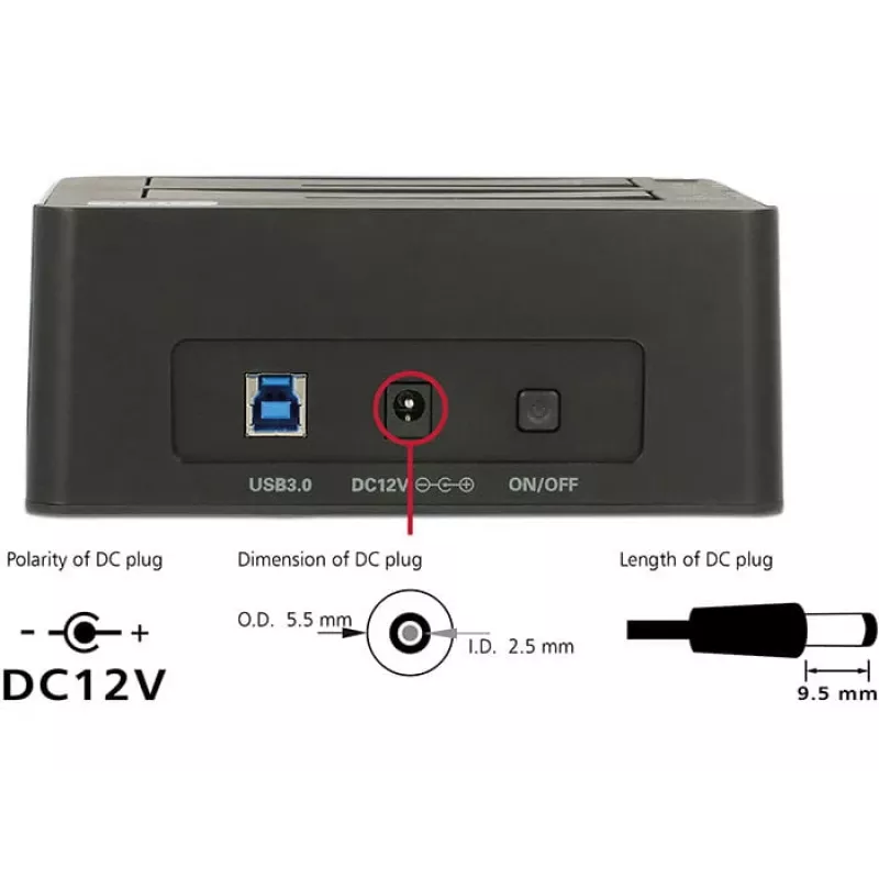 Delock USB 3.0 estación de acoplamiento dual para 2x SATA HDD / SSD con función de clonación