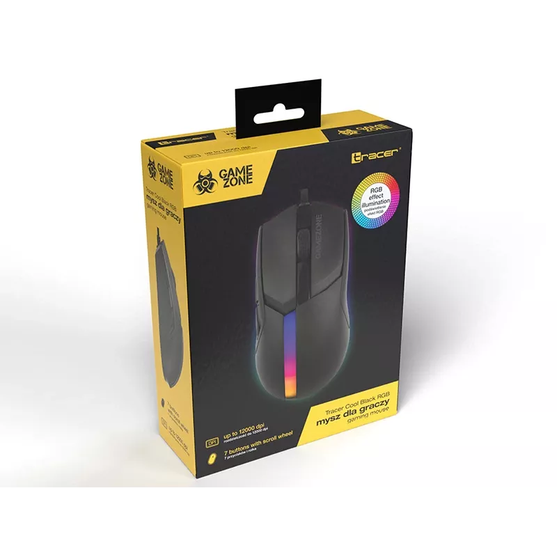 Ratón Tracer 47416 Gamezone Cool Negro RGB USB