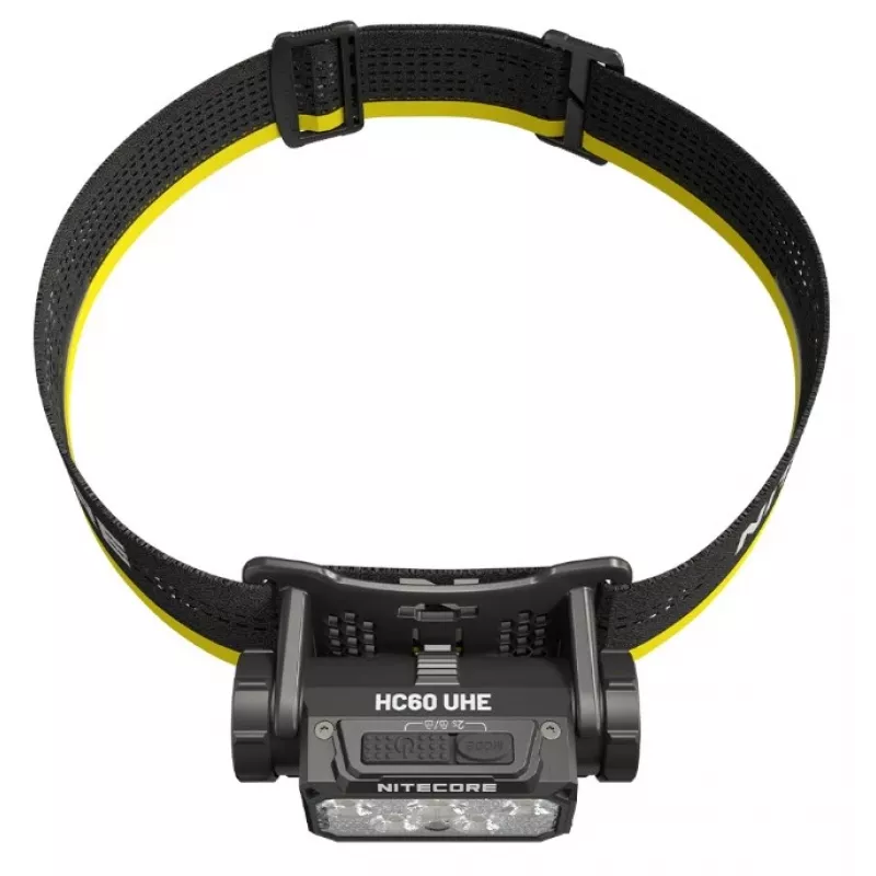 Linterna frontal Nitecore HC60 UHE con batería de 4000 mAh, 6-LED, impermeable, resistente a impactos, negro/amarillo