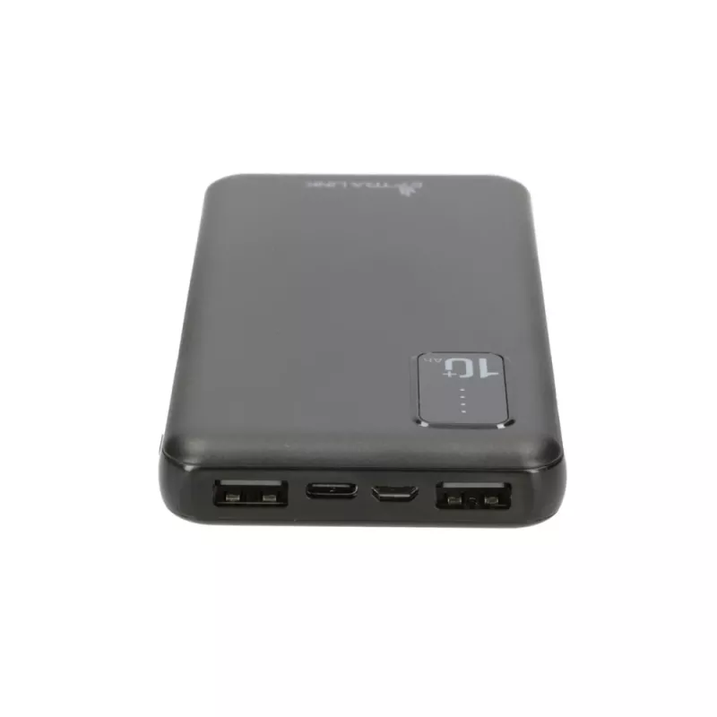 Batería portátil Extralink EPB-098B 10000 mAh, LiPo, 2× USB-A + 1× USB-C, negra