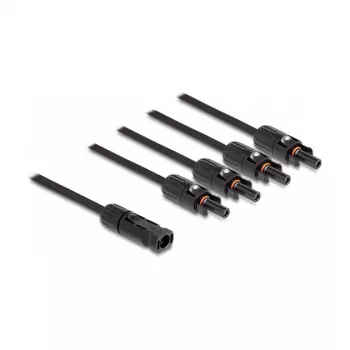 Divisor de cable DeLOCK DL4 cable divisor solar 1 x conector macho a 4 x conector hembra 50 cm negro