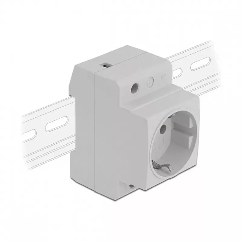 Toma de corriente CEE 7/3 DeLOCK 11469 gris claro 250V 16A