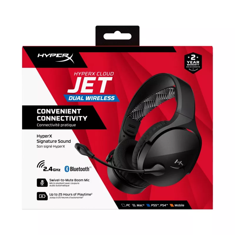 HyperX Cloud Jet - Auriculares gaming inalámbricos (Negro)
