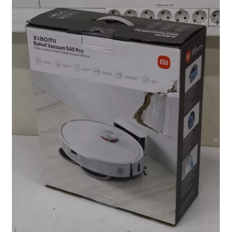 SALE OUT. Xiaomi Robot Vacuum S40 Pro EU | Xiaomi Robot Vacuum S40 Pro EU | Húmedo y seco | 5200 mAh | Capacidad de polvo 0,43 L | 15000 Pa | Blanco | EMBALAJE DAÑADO
