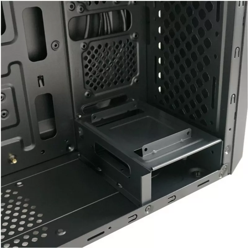 LC Power Classic 7040B - MDT - ATX - sin fuente de alimentación - Negro, aluminio cepillado / Negro - USB/Audio