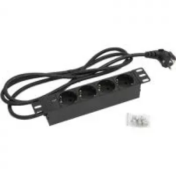 Triton RAB-PD-X91-C1 - Regleta de enchufes (rack - montaje en rack) - AC 230 V - Conectores de salida: 4 - 25,4 cm (10) - 2,0m - RAL 9005 (RAB-PD-X91-C1)