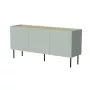 Cómoda cama meble FELLINI 150×40×70 cm, color oliva con tablero de roble aceitado, cuerpo de MDF