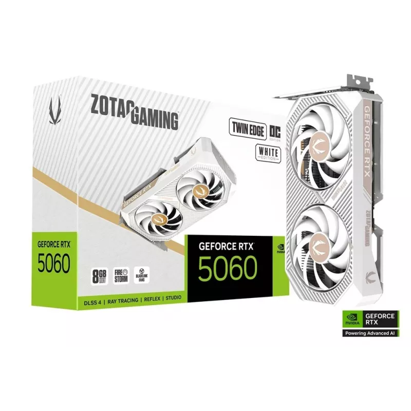 Tarjeta gráfica Zotac GAMING GeForce RTX 5060 Twin Edge OC White Edition 8GB GDDR7