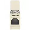 Cocina de gas y eléctrica MPM MPM-56-KRM-14, 56 cm, 4 quemadores de gas, horno eléctrico, crema