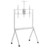 Soporte de TV de suelo MACLEAN MC-114 W para pantallas 55 inch–100 inch, blanco, VESA hasta 900x600, carga máxima 120 kg, altura 115–152 cm, estante
