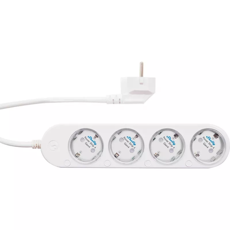 Regleta de enchufes inteligente 12A Shelly Power Strip 4 Gen4 Zigbee/Matter