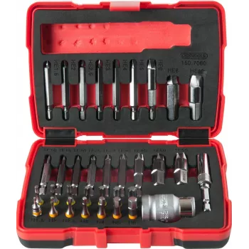 Juego de extractores de tornillos ks tools 150 1/4 pulgadas 10 mm 34 piezas para tornillos dañados y desgastados