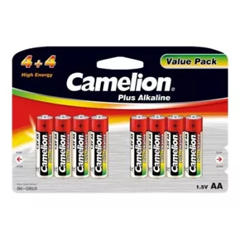 Pilas alcalinas CAMELION AA LR6 Plus — pack de 8, AA (LR6)