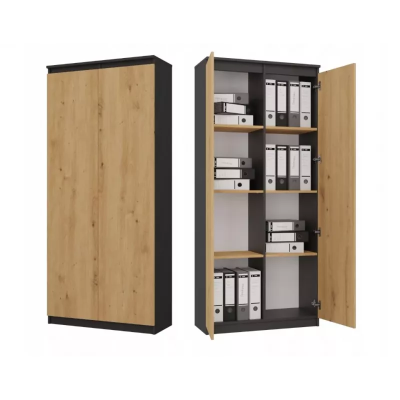 Estantería RS-80 HEMN OFFICE, antracita/roble Artisan
