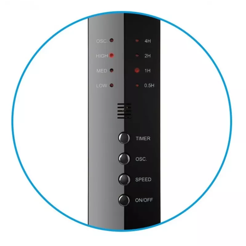 Ventilador de pie NOVEEN F455 40 cm (16 inch) con mando a distancia, 3 velocidades, temporizador, oscilación, negro