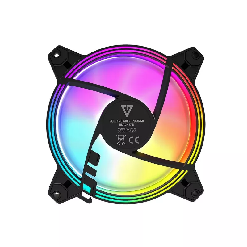 Ventilador de carcasa MODECOM VOLCANO APEX 120 ARGB negro 120 mm