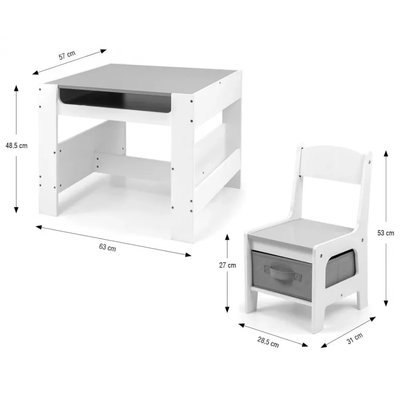 Conjunto de muebles infantiles Milly Mally Sven White – Modelo 5488, acabado blanco