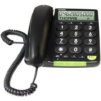Doro PhoneEasy 312cs teléfono con cable de teclas grandes, negro