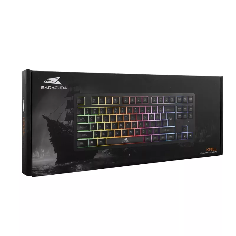Teclado con cable Baracuda Krill negro KRILL-B — diseño compacto, distribución US
